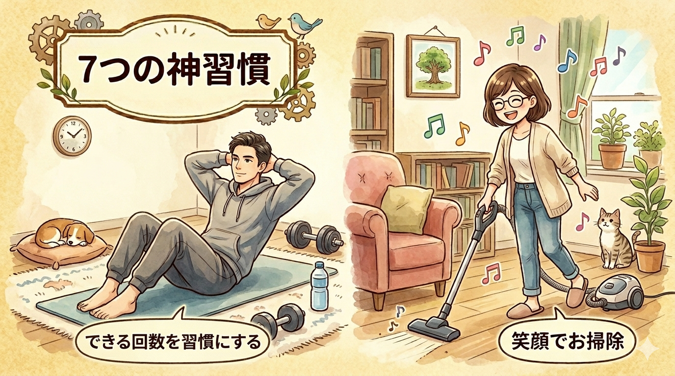 7つの神習慣　できる回数を習慣にする・笑顔でお掃除